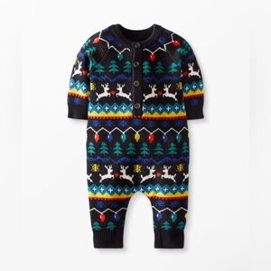 Hanna Andersson Baby Holiday Romper In Combed Cotton